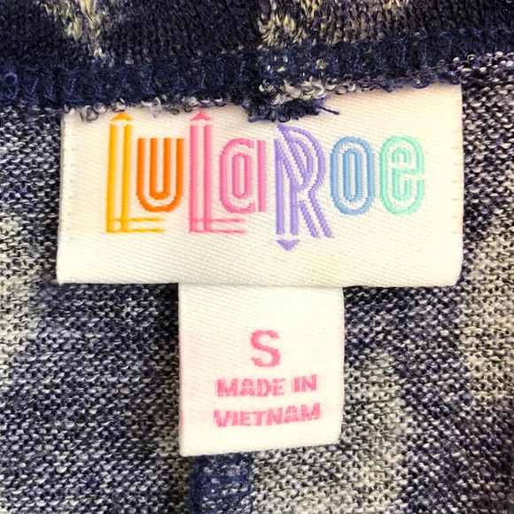 Lularoe dk blue feather open high low cardigan - Picture 7 of 8